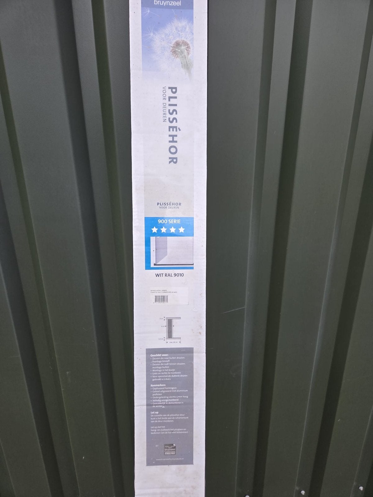 Plissé hordeur 96 x 203-206 cm wit (RAL 9010), Doe-het-zelf en Verbouw, Deuren en Horren, Ophalen, 80 tot 100 cm, Hordeur, Nieuw