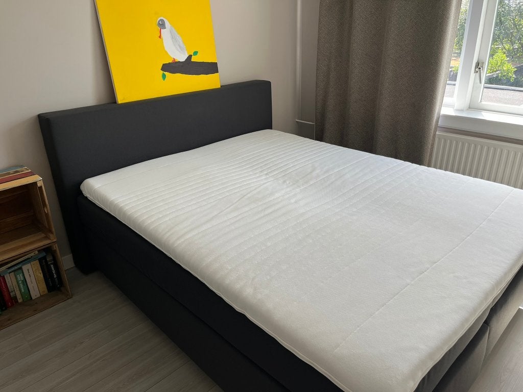 Karlsson boxspring 160x200 - compleet met Ikea Tussoy topper, Ophalen, Gebruikt, Tweepersoons, 200 cm