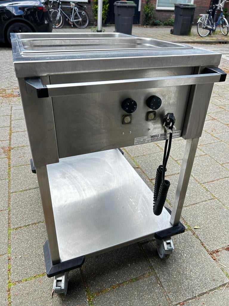 Mobiele RVS Bain-Marie met 2 GN-bakken, Witgoed en Apparatuur, Onderdelen en Toebehoren, Ophalen of Verzenden, Gebruikt