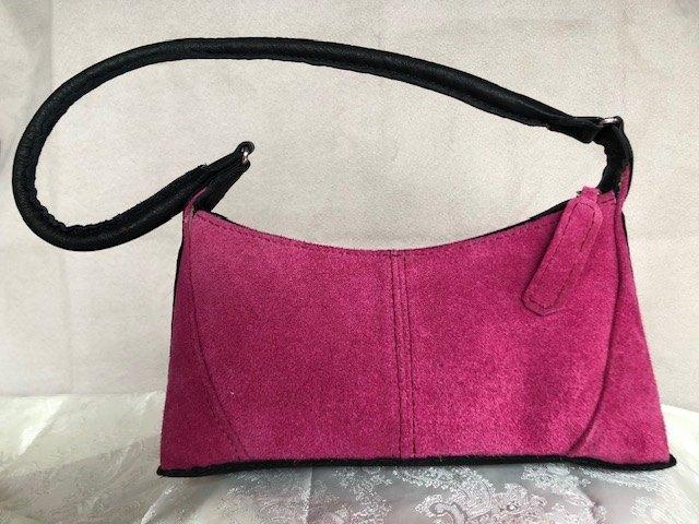Roze leren dames handtas, handgemaakt, Sieraden, Tassen en Uiterlijk, Tassen | Damestassen, Nieuw, Handtas, Roze, Ophalen of Verzenden