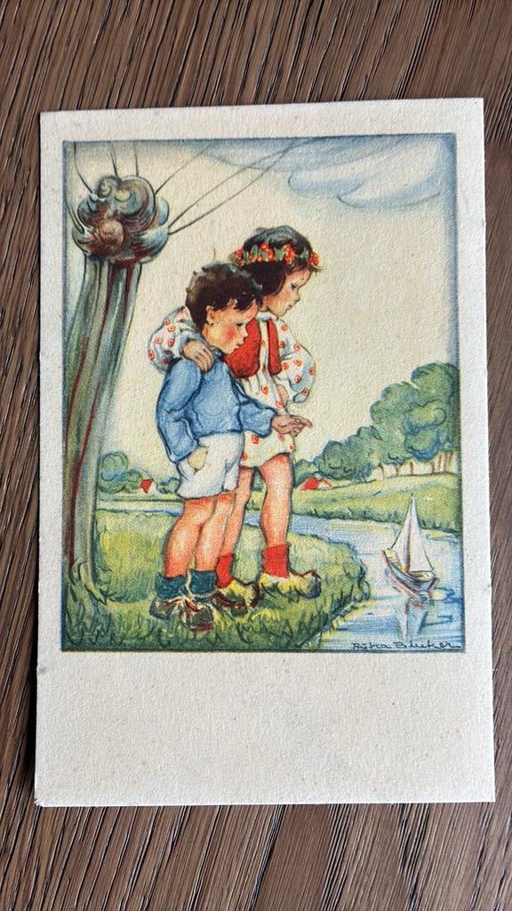 Rijka BLEEKER. Kinderen aan de waterkant, bootje, Ophalen of Verzenden, Ongelopen, Kinderen