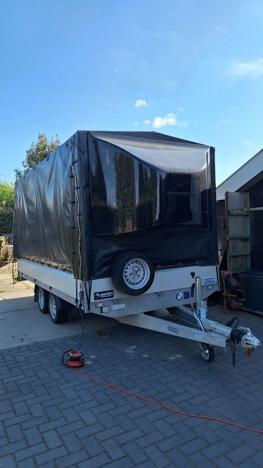 Aanhanger met huif Hapert Azure H-2 huifopbouw (werkplaats), Ophalen, Gebruikt
