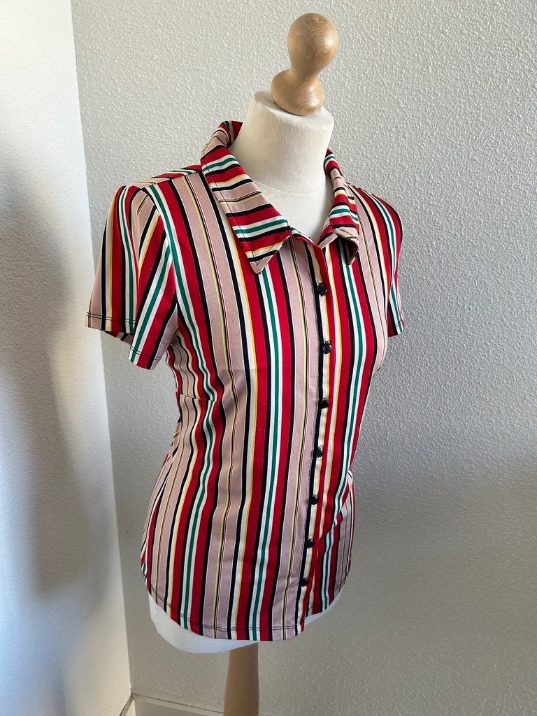 King Louie maat L gestreepte zomer top blouse 3138, Maat 42/44 (L), Ophalen of Verzenden, Zo goed als nieuw, King Louie