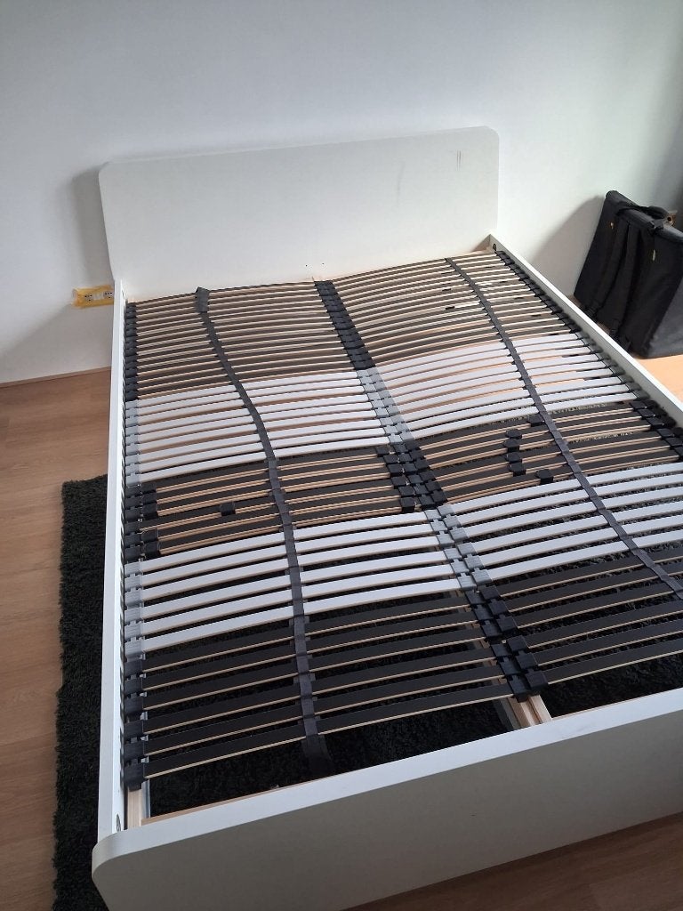 Ikea bed 140x200cm (incl. lattenbodem), Ophalen, Overige materialen, Gebruikt, Wit