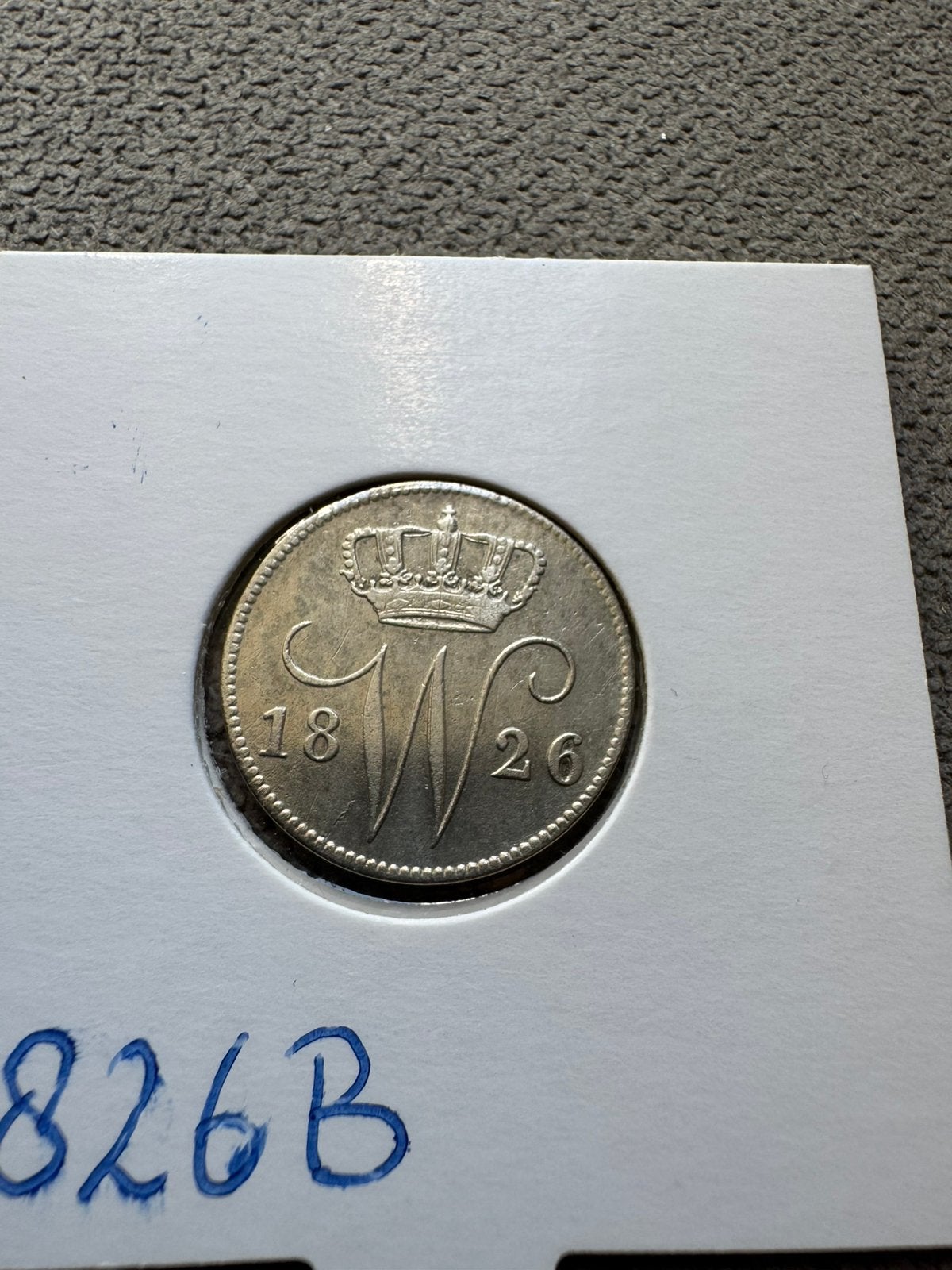 Zilveren 25 cent munt Koning Willem I 1826B, Zilver, 25 cent, Ophalen of Verzenden, Koning Willem I