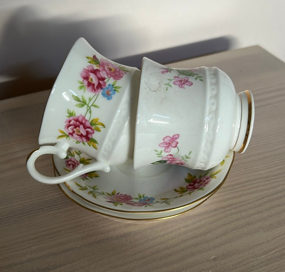 2 vintage Royal Ascot theekopjes en schotels, Antiek en Kunst, Ophalen of Verzenden