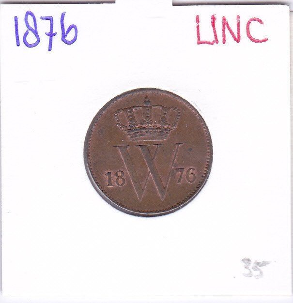 TOPPER: Schitterende 1 cent 1876 Willem 3 UNC voor 35 euro, Postzegels en Munten, Munten | Nederland, Ophalen of Verzenden, Koning Willem III