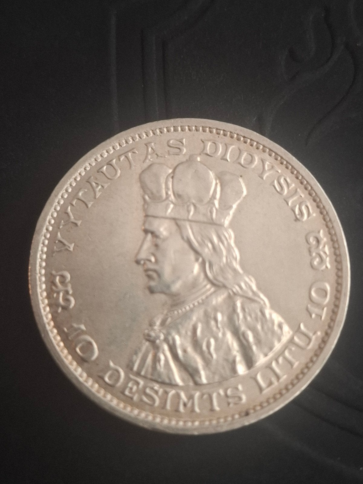 Zeldzame Litouwse 10 Litu zilveren munt 1936, Ophalen of Verzenden, Midden-Oosten