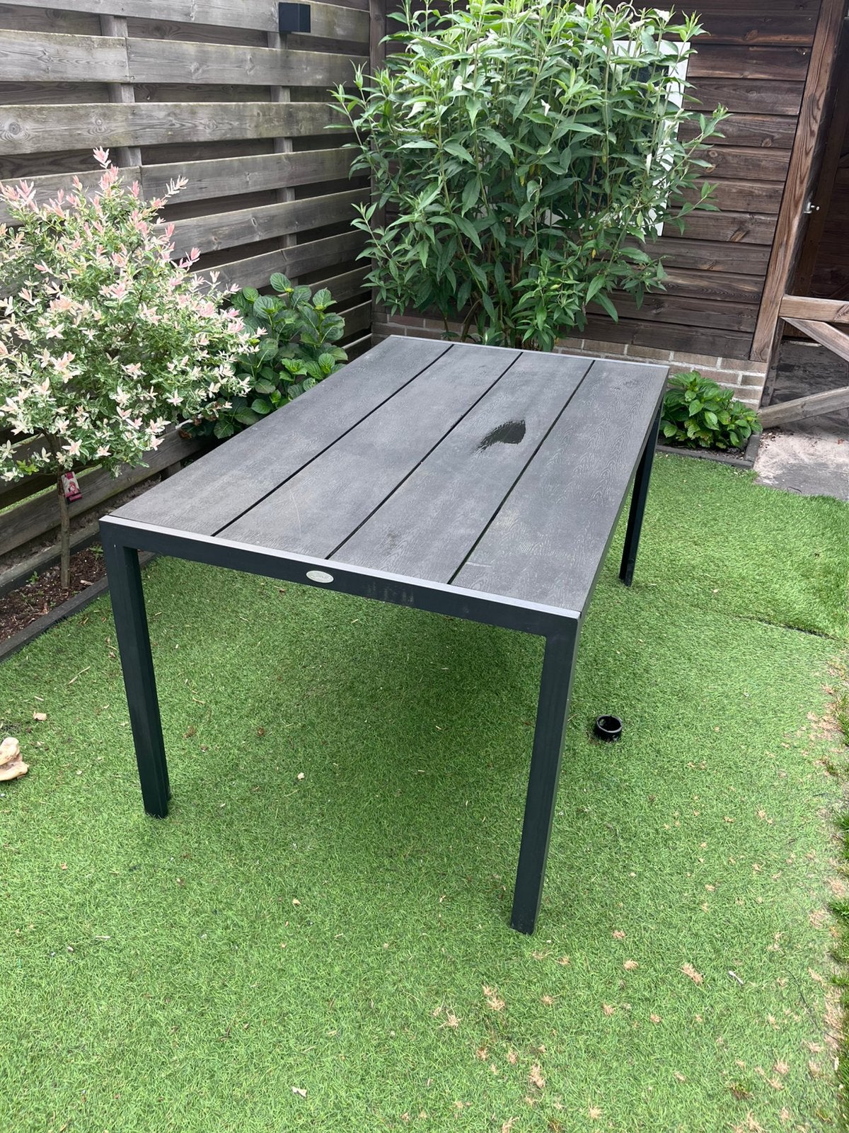 Jutlandia Antraciet Tuintafel voor 4 personen, Ophalen, Gebruikt, Rechthoekig, Kunststof