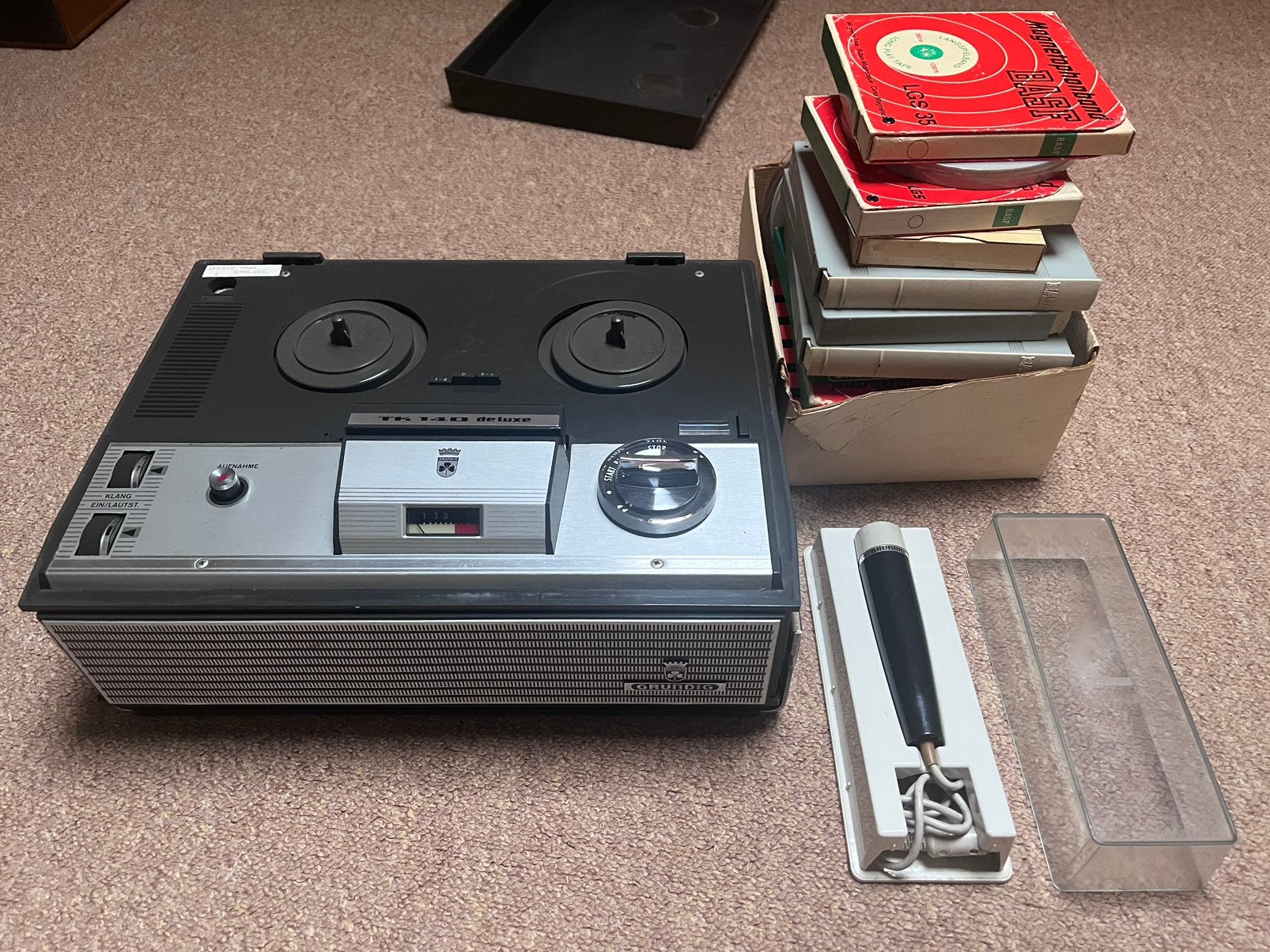 Te koop: Grundig bandrecorder, 100% incl toebehoren !!, Ophalen, Bandrecorder