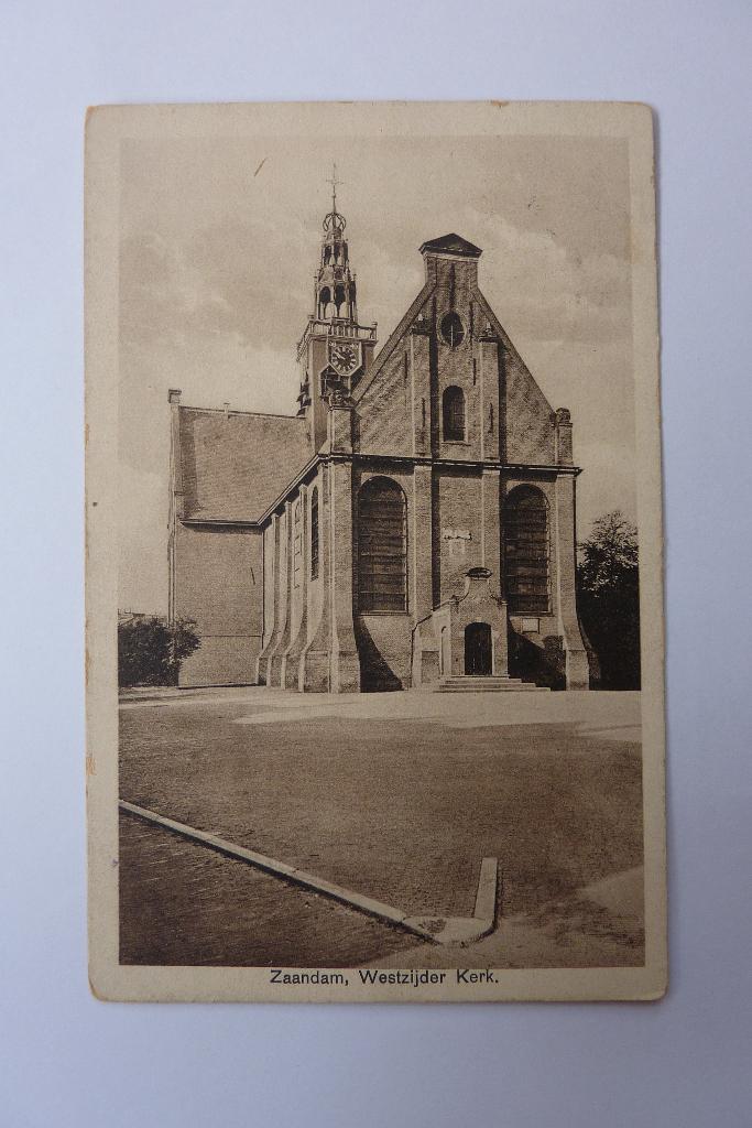 Zaandam Westzijder Kerk 1929, Verzamelen, Ophalen of Verzenden, 1920 tot 1940, Gelopen, Noord-Holland