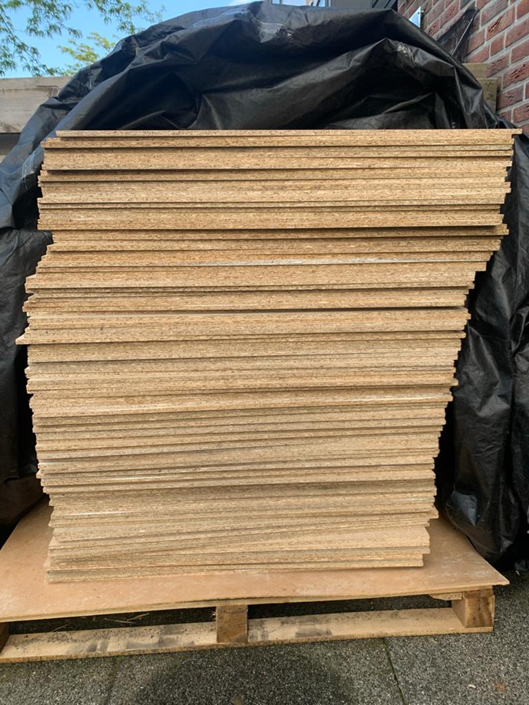 Spaanplaat platen 90x55,5x1 cm - 100 stuks, Ophalen, Gebruikt, Minder dan 25 mm, Overige typen