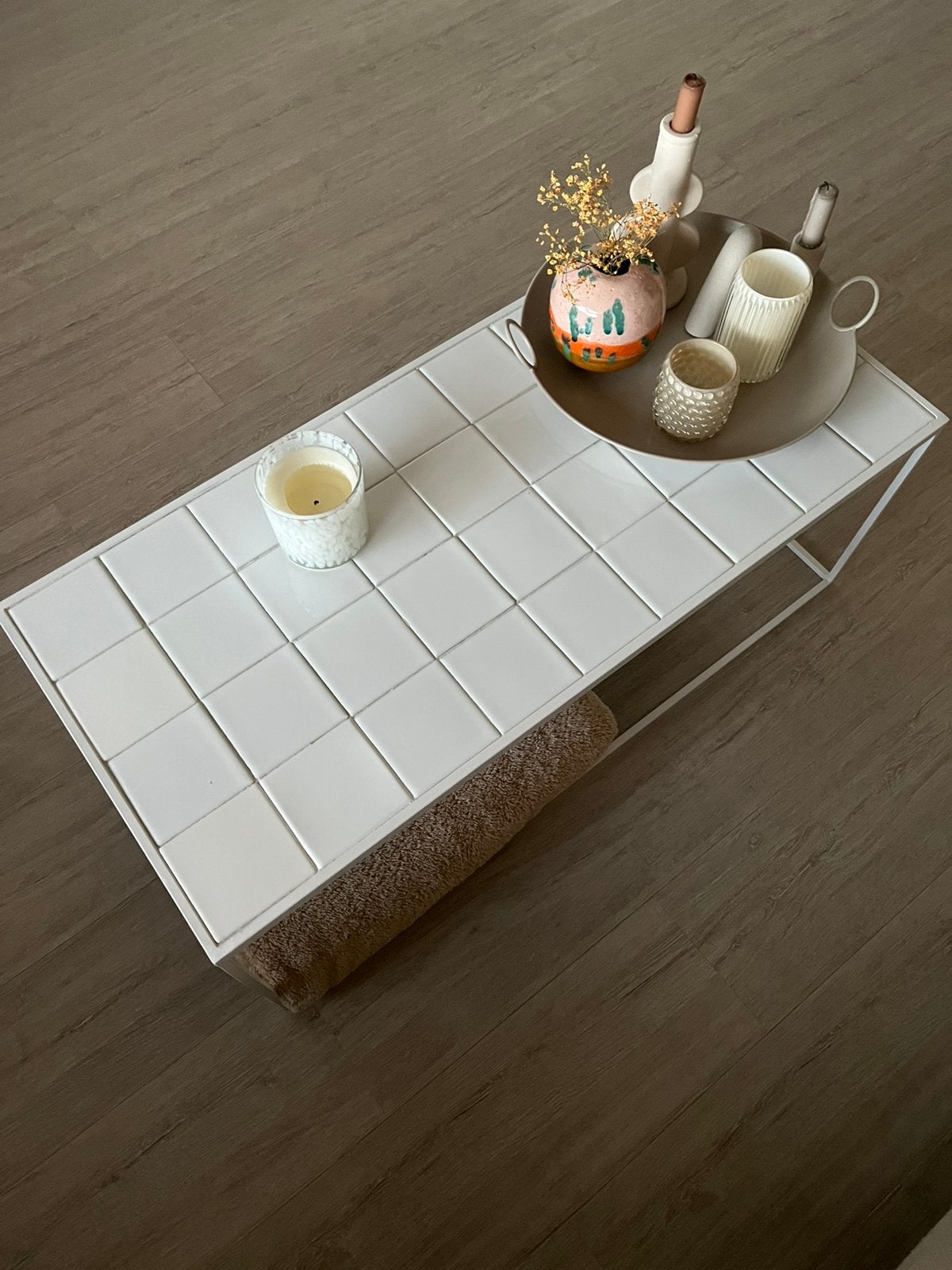 Zuiver salontafel wit met tegeltjes, Ophalen, Minder dan 50 cm, 50 tot 100 cm, Zo goed als nieuw