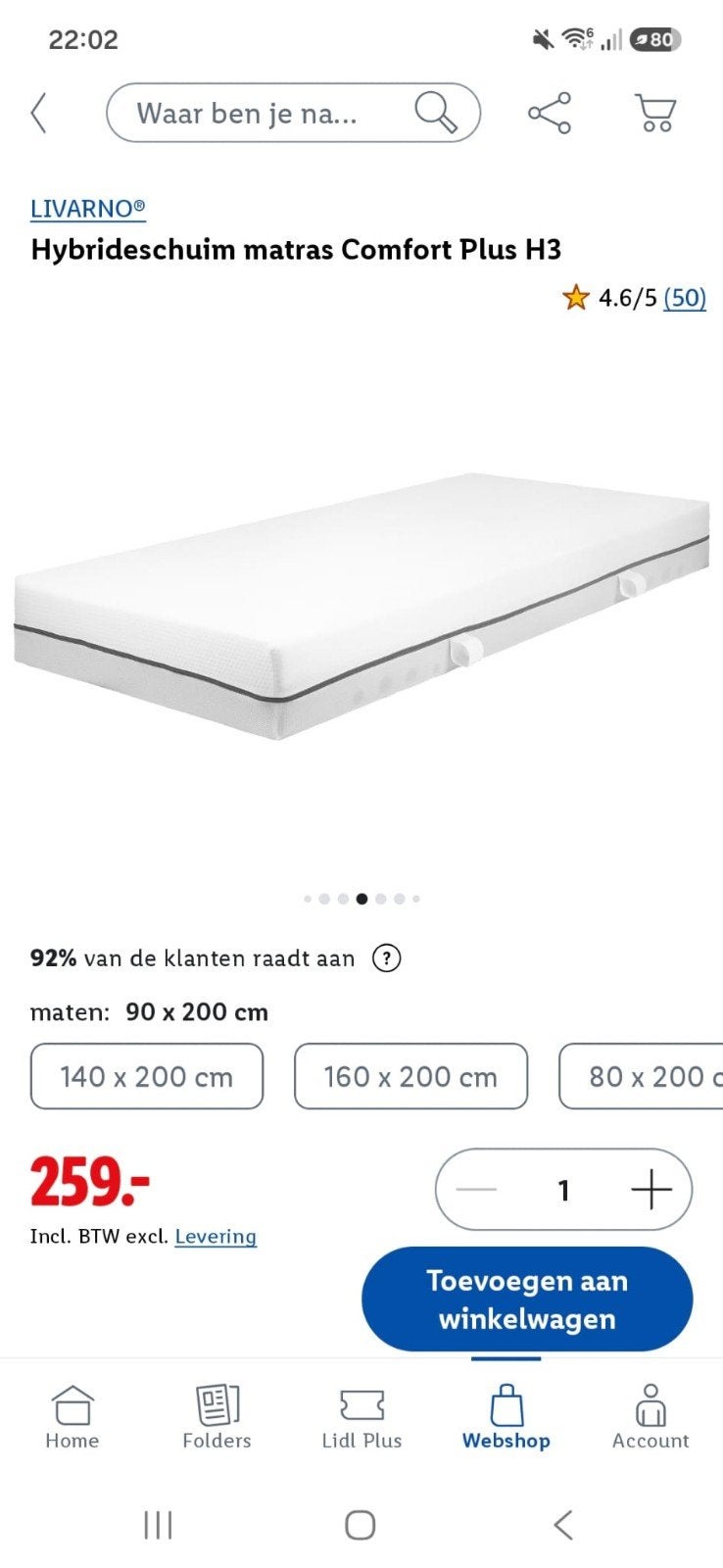 Matras en matrastopper te koop, 160x200, Ophalen, Tweepersoons, Zo goed als nieuw, Matras