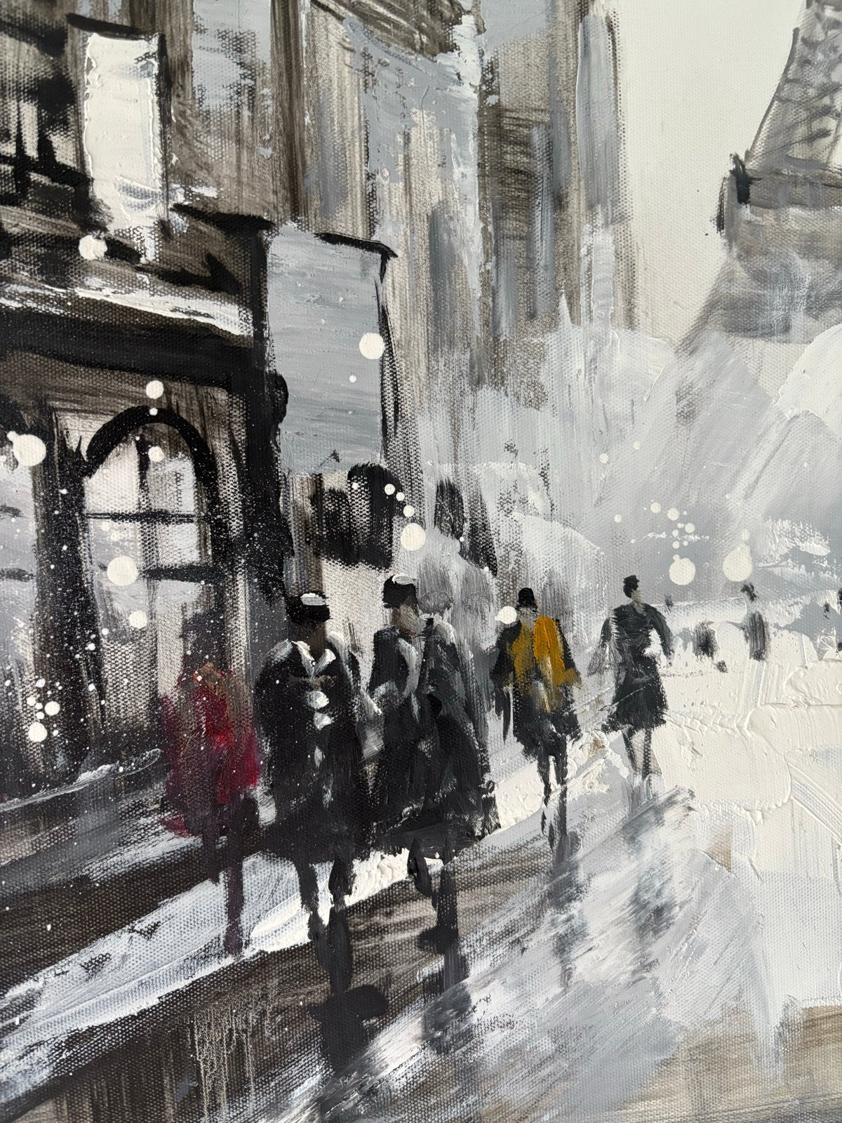 Schilderij Parijs Stadsgezicht Eiffeltoren Zwart Wit, Ophalen