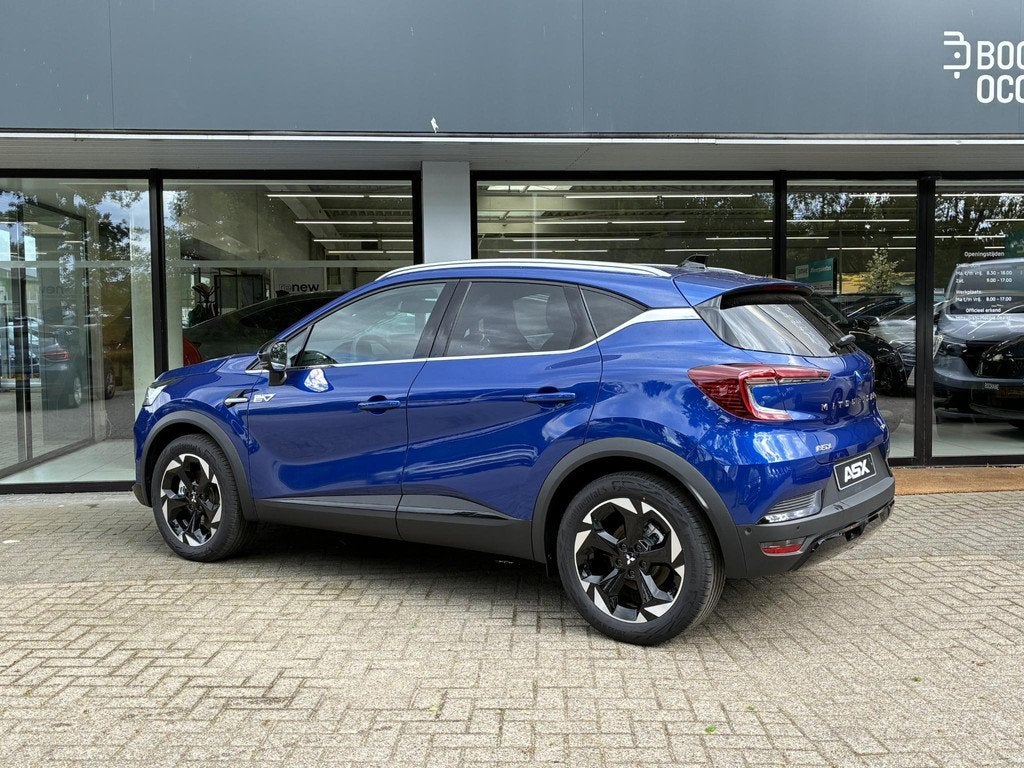 Mitsubishi ASX 1.8 HEV AT Intense+ NIEUW UIT VOORRAAD LEVERB, Auto's, Mitsubishi, 4 cilinders, Met garantie (alle), Blauw, Leder en Stof