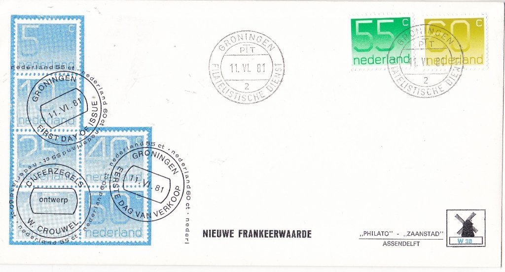 Philato – FDC – Crouwel – NVPH W38, Postzegels en Munten, Verzenden, Envelop