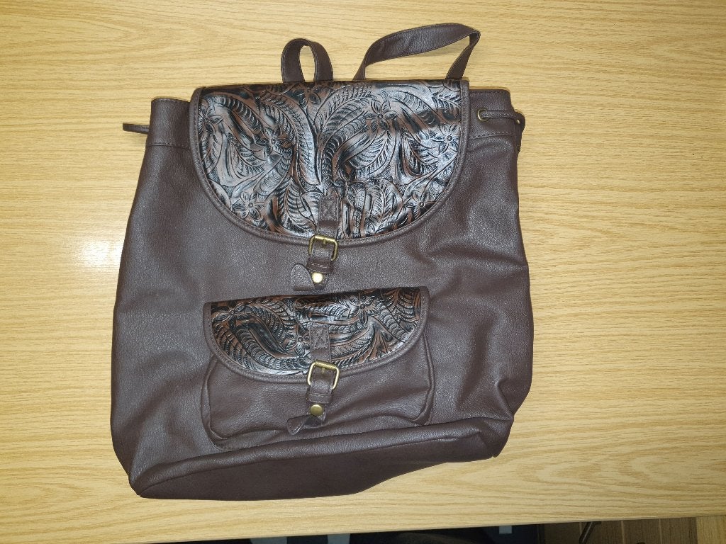 Rugtas Atmosphere NIEUW bruin leer afmeting 40x35cm, Overige merken, 25 tot 40 cm, Nieuw, Ophalen of Verzenden