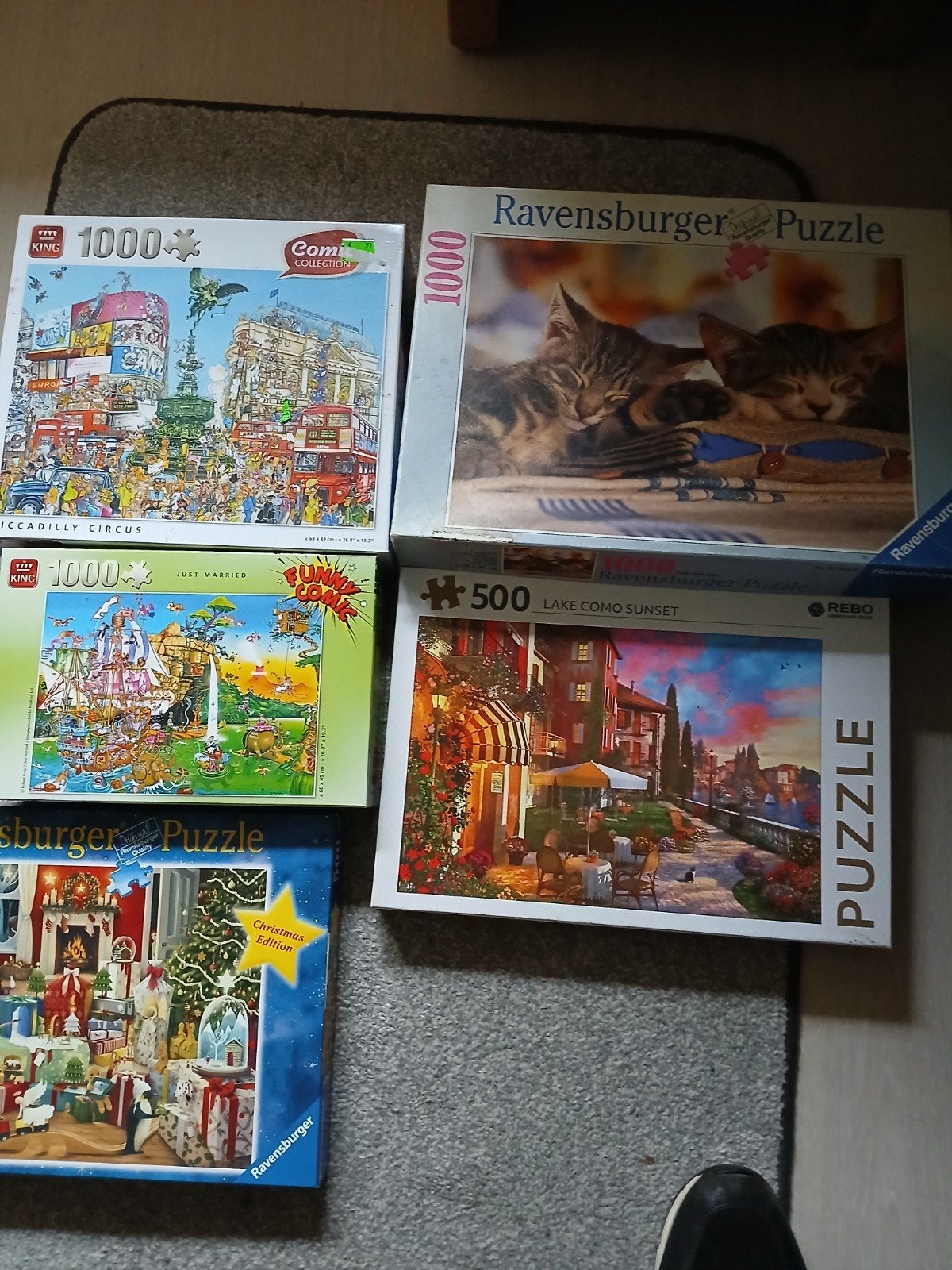 5 puzzels, Ophalen of Verzenden, 500 t/m 1500 stukjes, Gebruikt, Legpuzzel