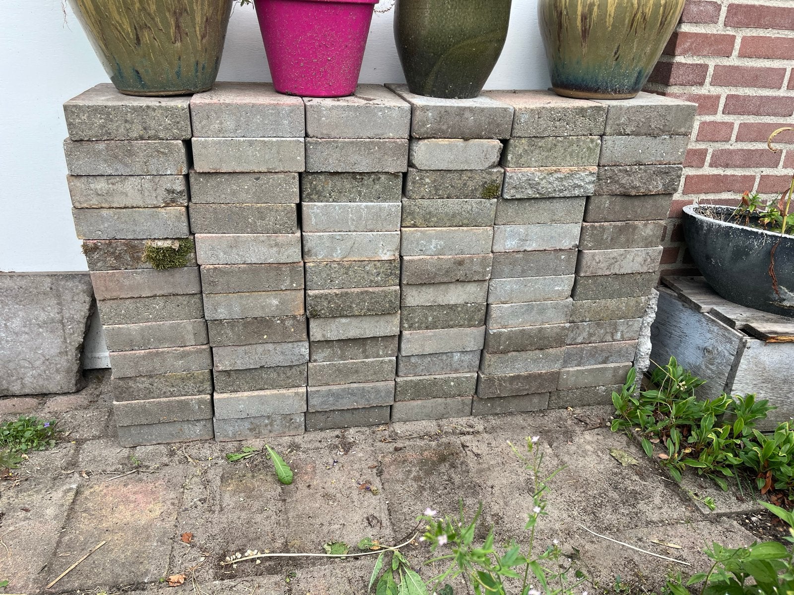 Gebruikte beton terrastegels, Ophalen, Gebruikt, 5 tot 10 m², Beton