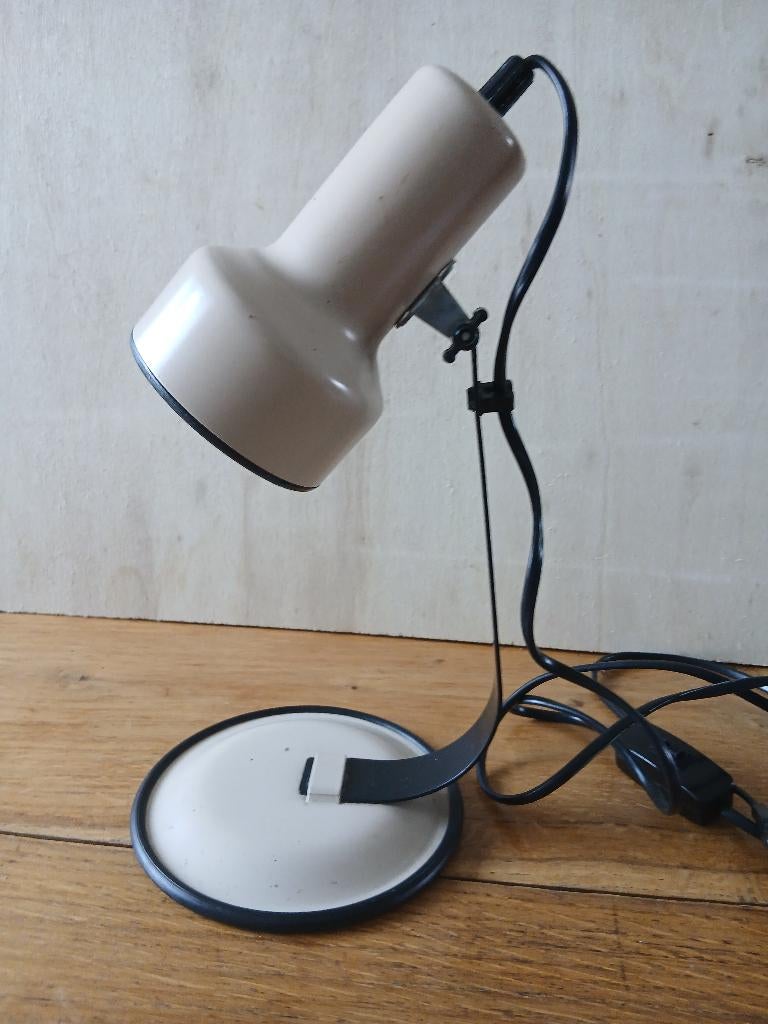 Vintage beige metalen bureaulamp Hema Design, Beige, Bureaulamp, Gebruikt, Ophalen of Verzenden
