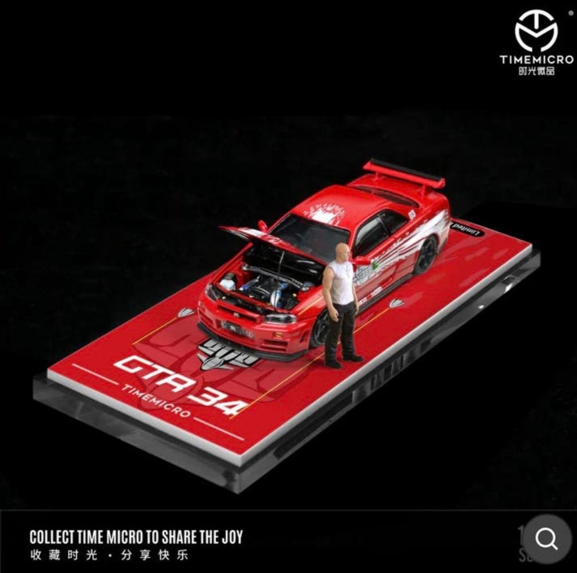 Time Micro - Nissan Skyline GT-R (R34), passion red-TM643435, Ophalen of Verzenden, Zo goed als nieuw, Auto