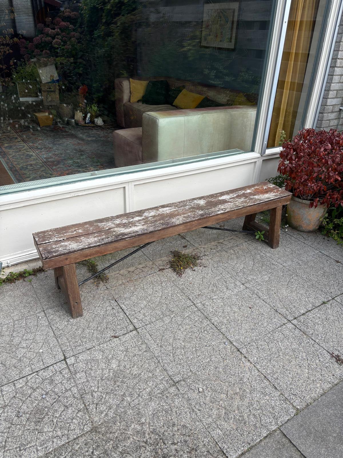 Bankje van hout 150 x 20 x40, Tuin en Terras, Ophalen, Gebruikt, Hout