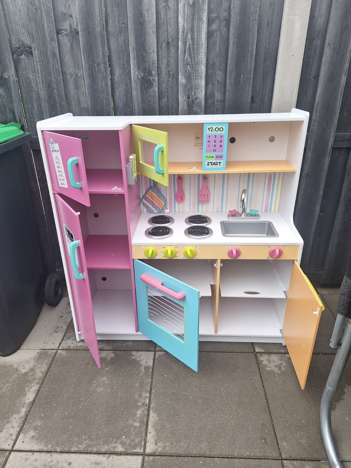 Grote houten speelkeuken met accessoires, Ophalen, Gebruikt, Jongen of Meisje