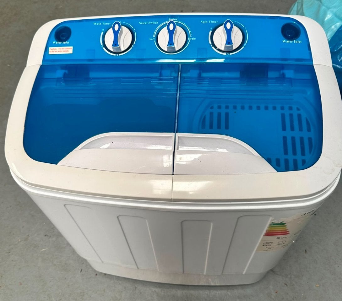 Nieuwe vidaXL Mini wasmachine met dubbele trommel 5,6 kg, Witgoed en Apparatuur, Wasmachines, Ophalen, Minder dan 1200 toeren