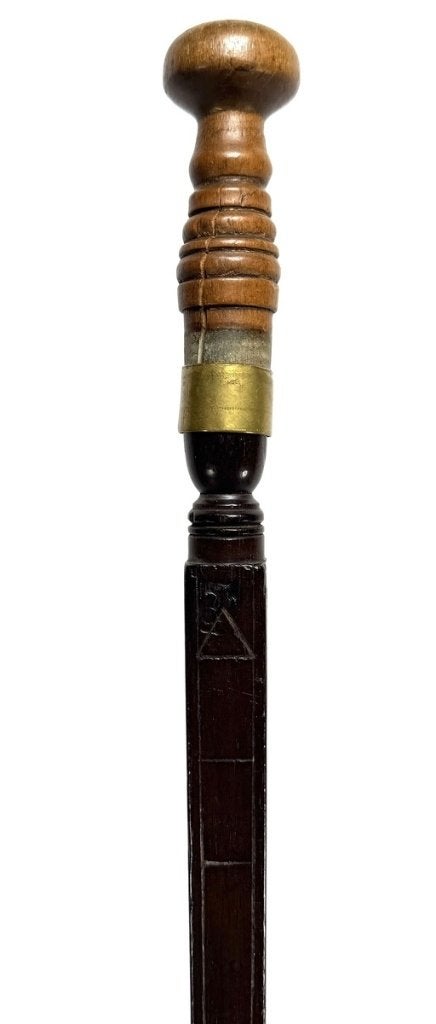 189. Houten meetstok met koper, 19e eeuw, Ophalen
