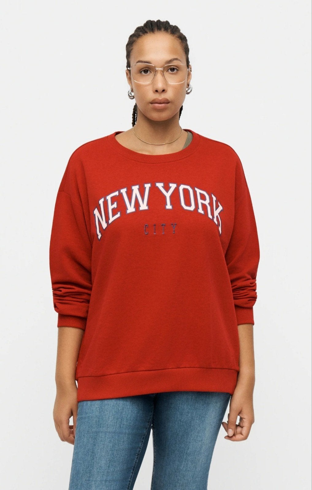 Rode sweater Carwesley van Only Carmakoma Maat 46/48