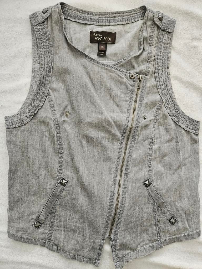 Anna Scott Grijze Denim Gilet - Maat L, Maat 42/44 (L), Anna Scott, Ophalen of Verzenden, Zo goed als nieuw