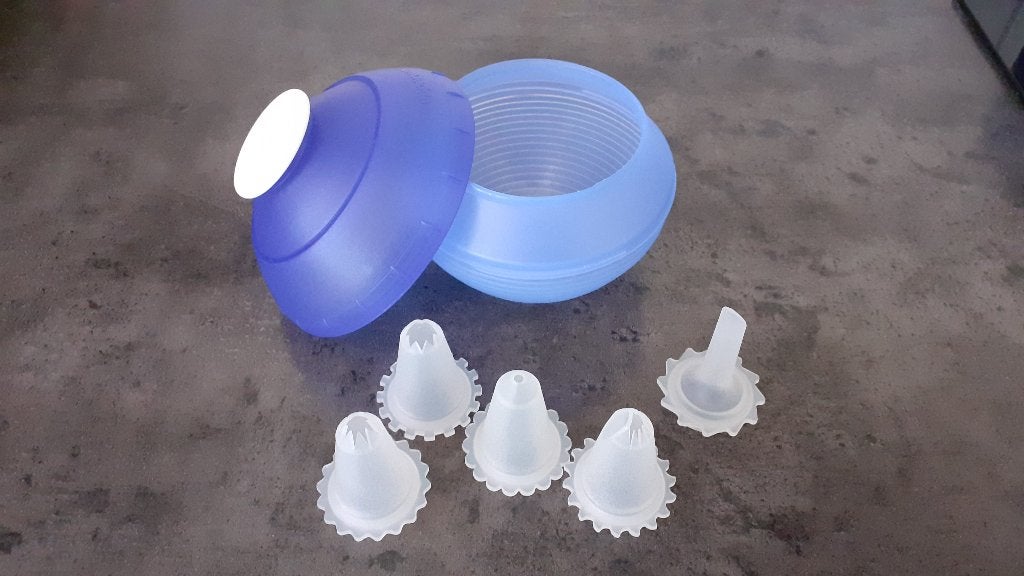 Tupperware. slagroomspuit. Blauw., Ophalen of Verzenden, Zo goed als nieuw, Blauw, Overige typen