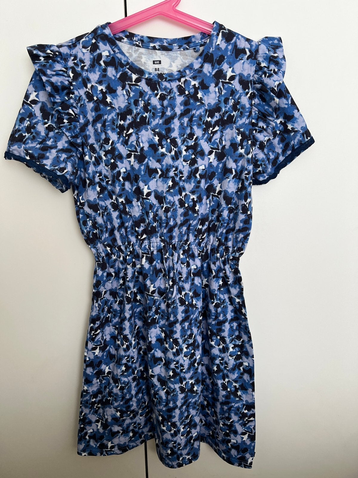 Zomerjurk WE maat 146/152 blauw bloemen, Kinderen en Baby's, Kinderkleding | Maat 146, Ophalen of Verzenden, Zo goed als nieuw