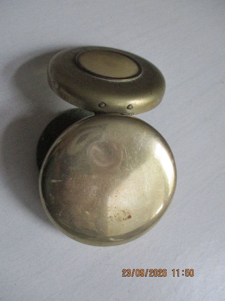 Metalen bescherm doosje voor antiek ketting horloge, Overige merken, Zakhorloge, Staal, Ophalen of Verzenden