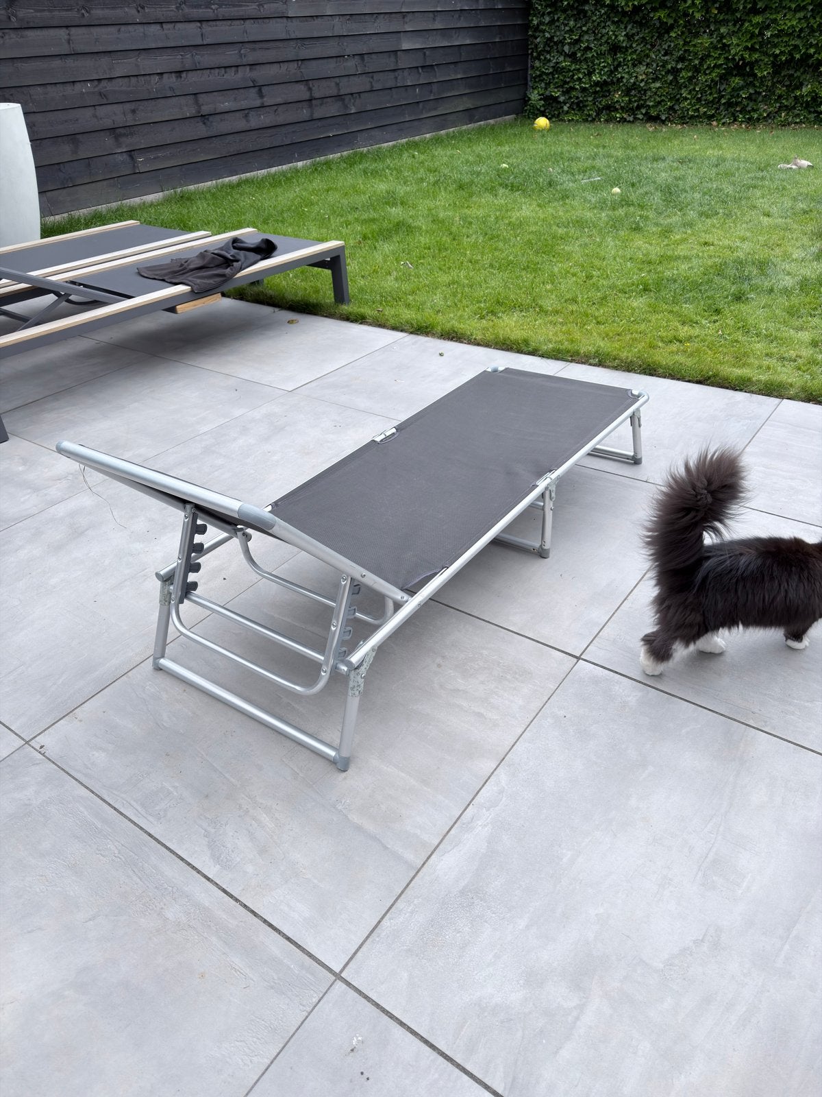 Lichtgewicht Aluminium Ligbed / Zonnebed - Grijs, Tuin en Terras, Ligbedden, Ophalen of Verzenden, Aluminium, Verstelbaar