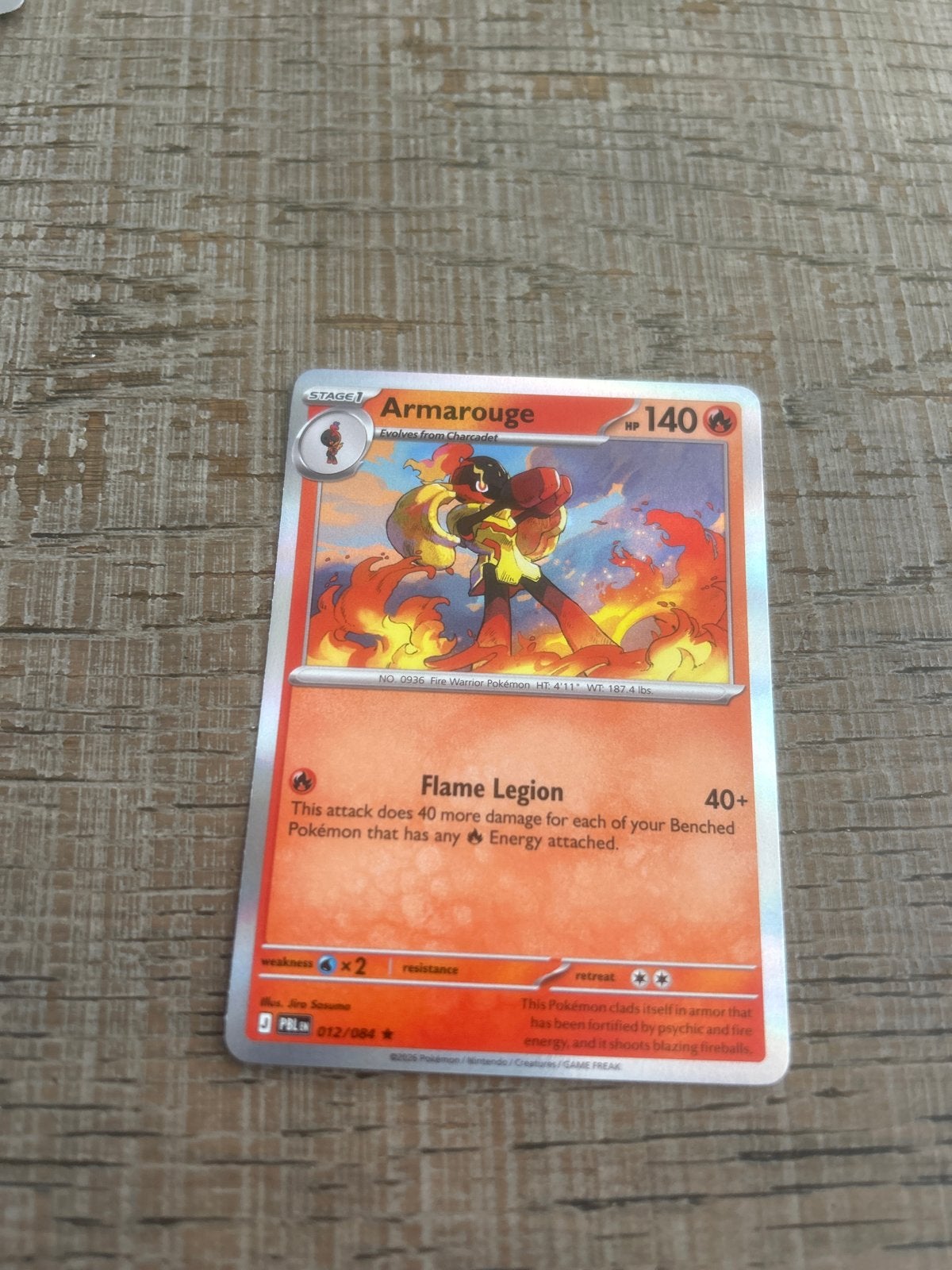 Pokémon Armarouge 012/084 Kaart - Zo goed als nieuw, Ophalen of Verzenden, Zo goed als nieuw, Losse kaart