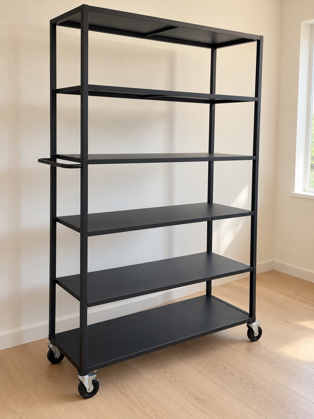 Zwarte kast op wielen /bakkerskar - 189x108x40 cm, Ophalen, Zo goed als nieuw