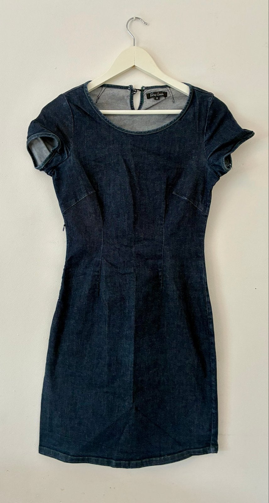 King Louie Mona dress spijkerjurk maat S, Kleding | Dames, Jurken, Blauw, Ophalen of Verzenden, Zo goed als nieuw, Knielengte