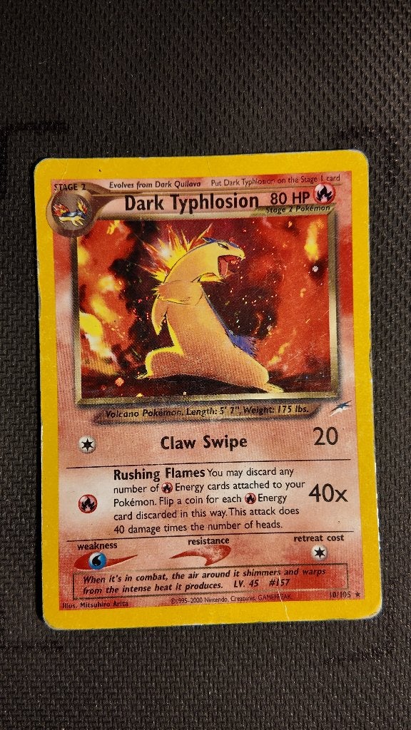 Dark Typhlosion 10 Neo Destiny | Pokemon kaart, Ophalen, Zo goed als nieuw, Losse kaart, Foil