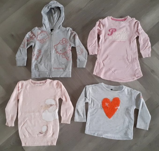 Pakket Roze en Grijze Vesten / Truien 4x, Maat 98, Gebruikt, Meisje, Trui of Vest, H&M