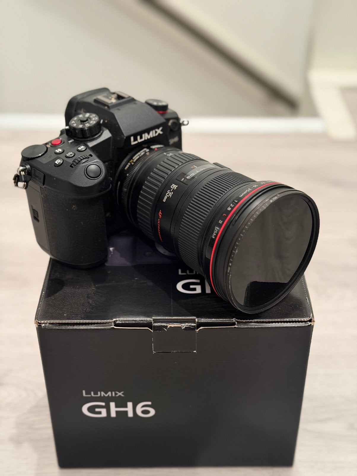 GH6 met Metabones Speedbooster en Canon EF 16-35 2.8 lens, Ophalen, Gebruikt, Spiegelreflex, Overige Merken