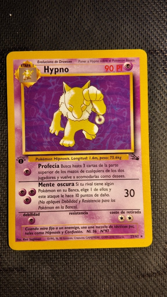 Hypno 23 Fossil 1st Ed | Pokemon kaart, Ophalen, Zo goed als nieuw, Losse kaart