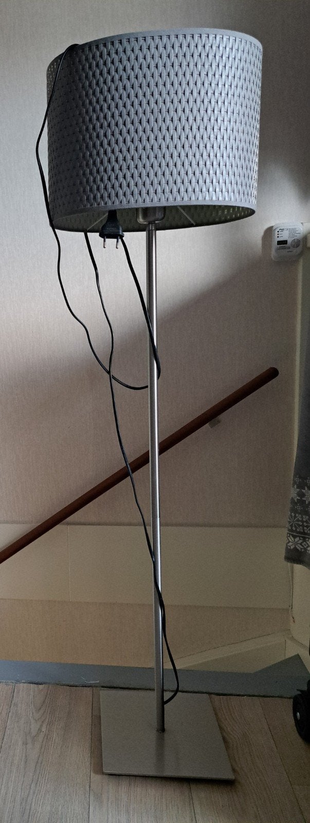 2x staande lamp met grijze kap Ikea, Ophalen, Gebruikt, Metaal, E27 (groot)