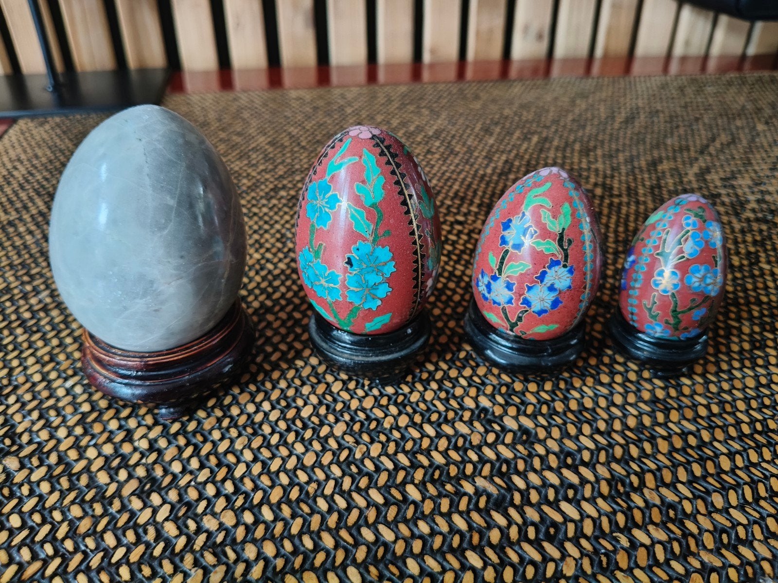 4 decoratieve Chinese cloisonne eieren., Ophalen of Verzenden