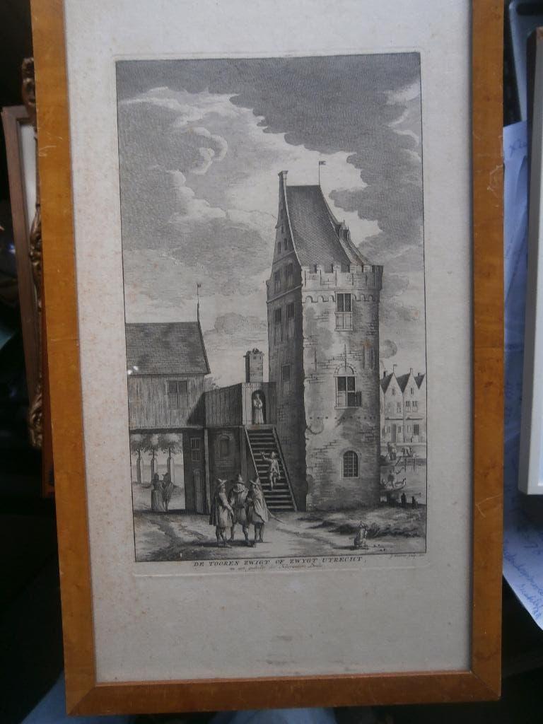 Amsterdam, Utrecht, Litho, de Toren Zwijgt of Zwigt., Antiek en Kunst, Ophalen of Verzenden