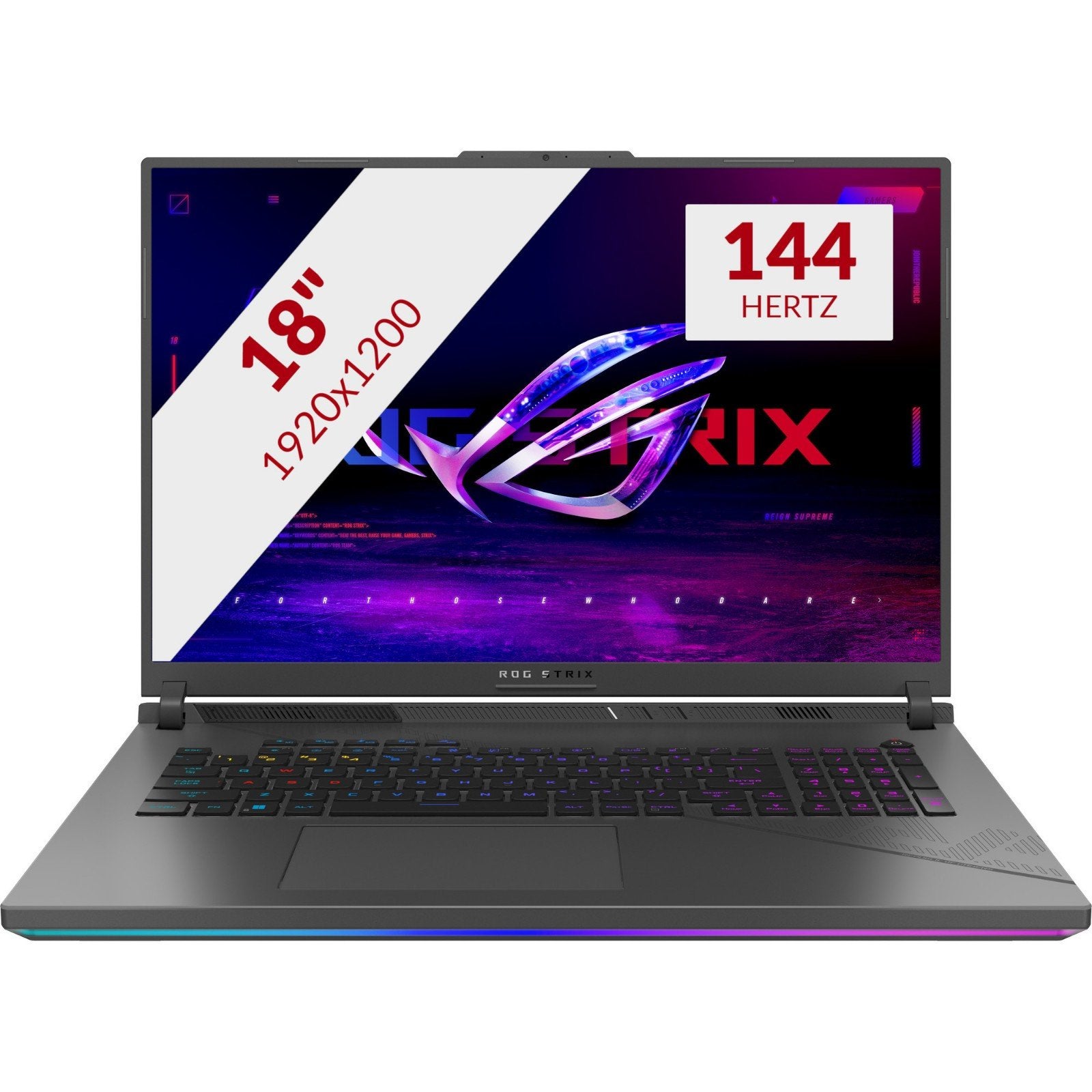 ASUS ROG Strix G18 G814PP 18 Inch Groot Mega Gaming Beast!!, Met videokaart, Qwerty, AMD Ryzen 9 8940HX, Nieuw