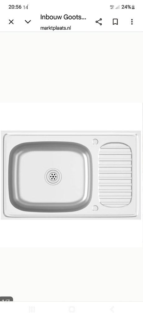 Nieuwe Inbouw Gootssteen Zilver 80cm, Ophalen, Nieuw, 50 tot 100 cm, Minder dan 100 cm