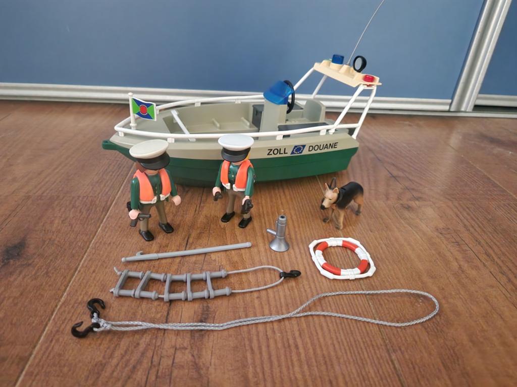 Playmobil Douane Boot met Figuren en Hond, Ophalen of Verzenden, Gebruikt, Complete set