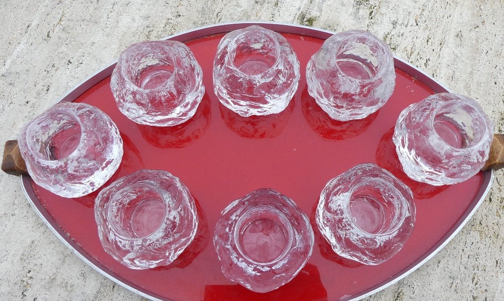 Kosta Boda Snowball Waxinelicht Loodkristal Set 3 maten, Ophalen of Verzenden